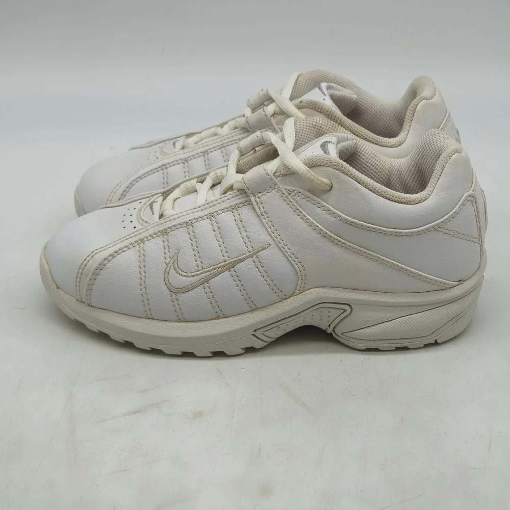 Nike VXT Sneakers Shoes Youth 2Y All White Leather 312912-111